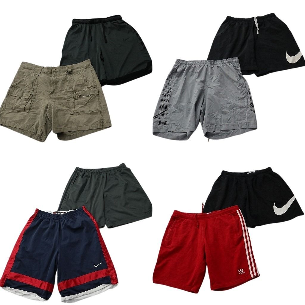 古着卸 まとめ売り ブランドMIX ショートパンツ 8枚セット ( メンズ XL ) アディダス ナイキ コロンビア 中古 古着 NF1056