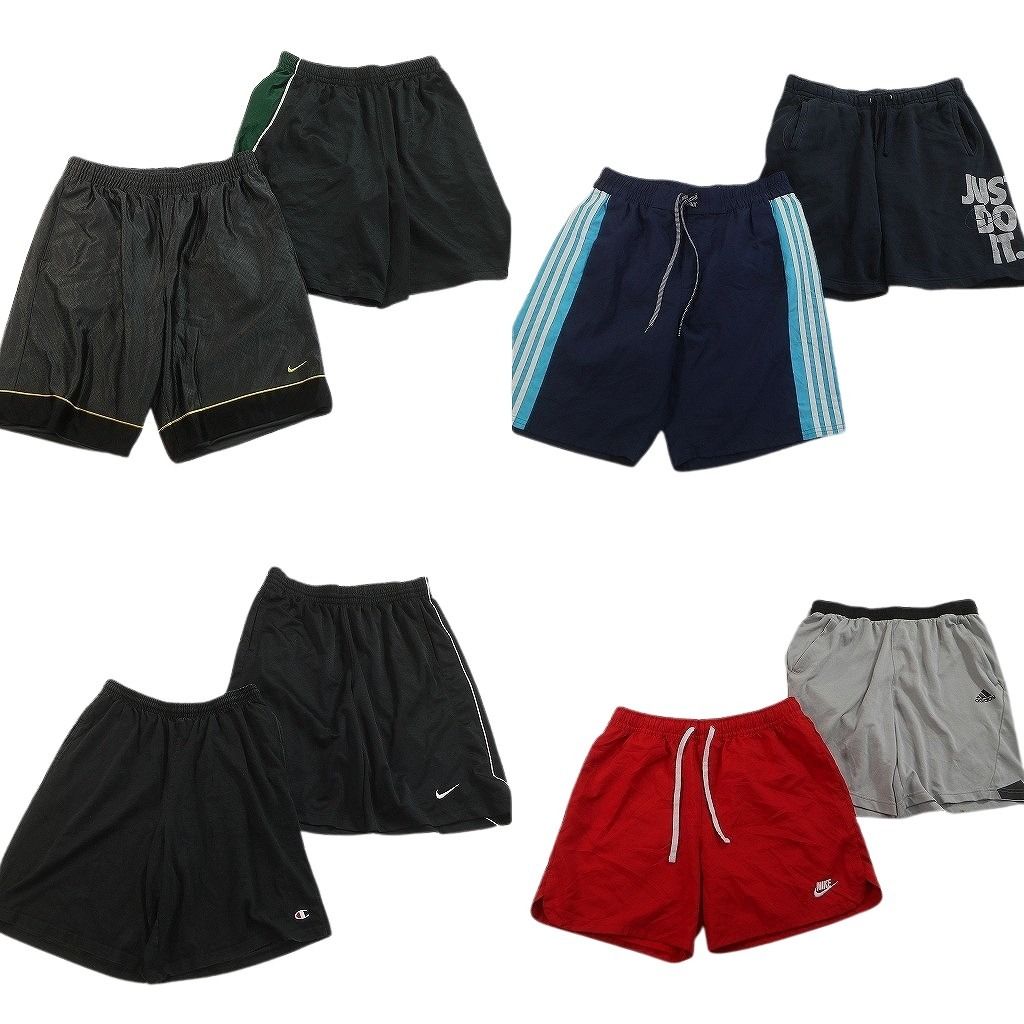 古着卸 まとめ売り ブランドMIX ショートパンツ 8枚セット ( メンズ M ) チャンピオン ナイキ アディダス 中古 古着 NF1082