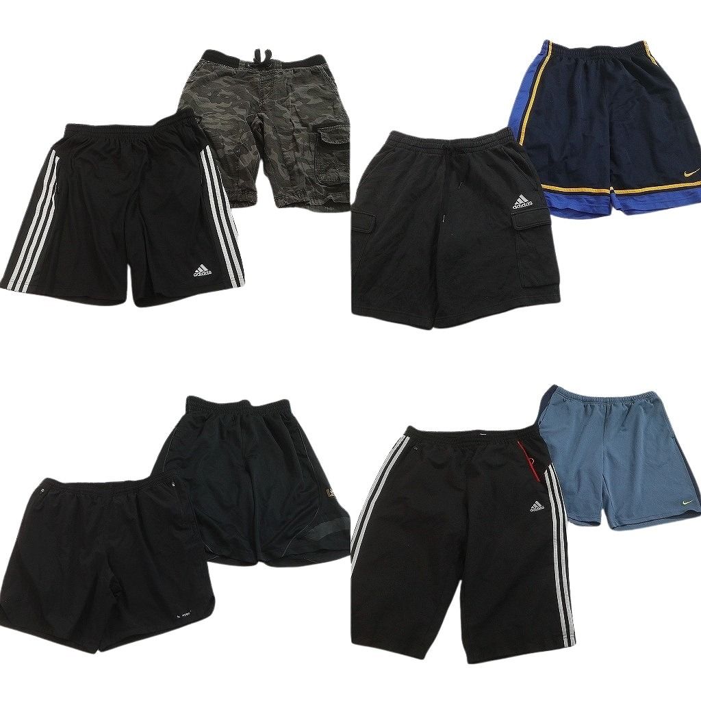 古着卸 まとめ売り ブランドMIX ショートパンツ 8枚セット ( メンズ L ) パタゴニア ナイキアディダス サウスポール 中古 古着 NF1086