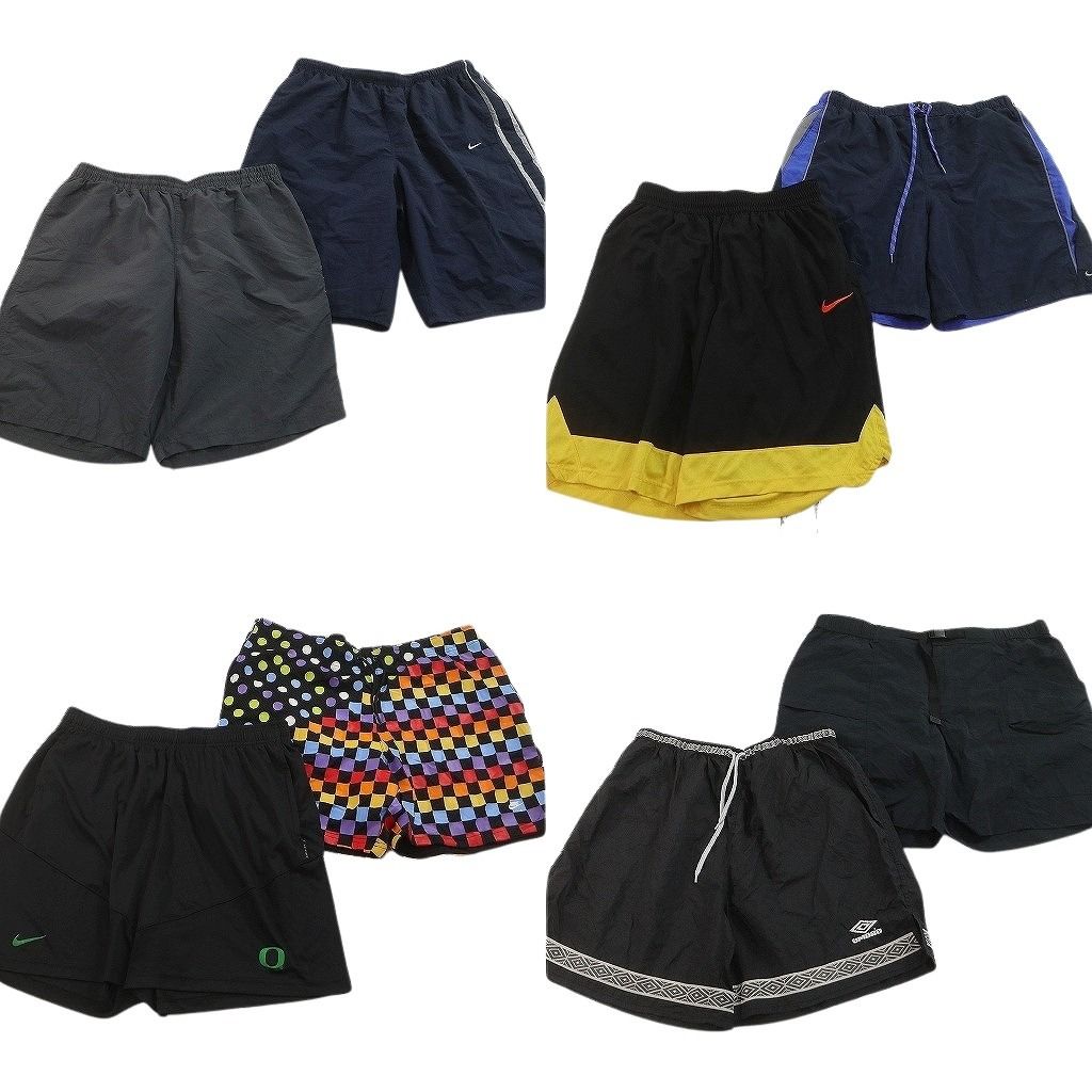 古着卸 まとめ売り ブランドMIX ショートパンツ 8枚セット ( メンズ XL ) エディーバウアー ナイキ アンブロ リーボック 中古 古着 NF1087