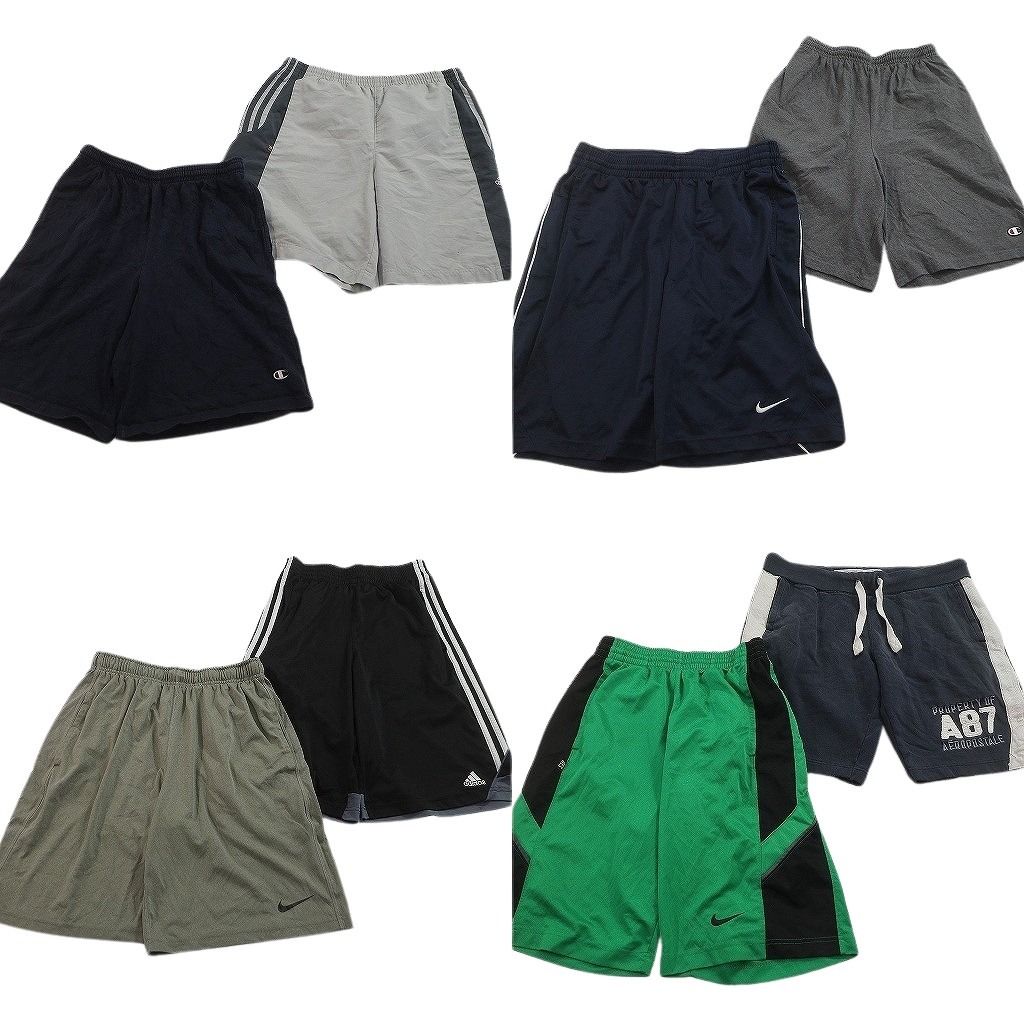古着卸 まとめ売り ブランドMIX ショートパンツ 8枚セット ( メンズ S ) アディダス チャンピオン ナイキ 中古 古着 NF1092