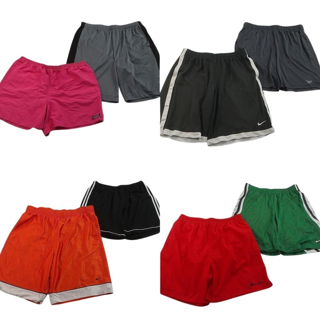 古着卸 まとめ売り ブランドMIX ショートパンツ 8枚セット ( メンズ XL ) パタゴニア ナイキ リーボック チャンピオン 中古 古着 NF1097