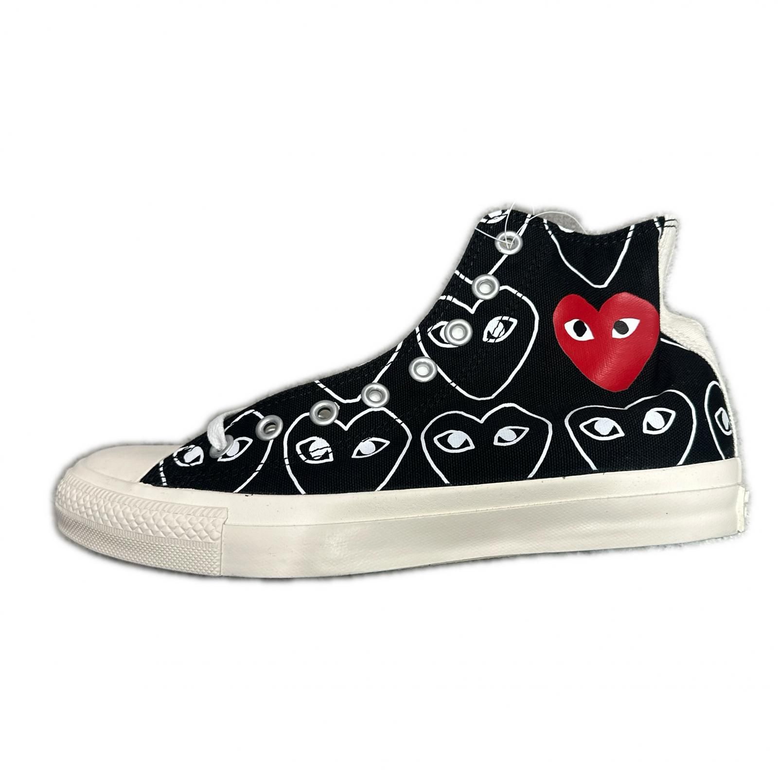 未使用 PLAY COMME des GARCONS Chuck Taylor Hi チャックテイラー ハイカットスニーカー プレイコムデギャルソン AZ-K117-001 ブラック 26cm （2592M）