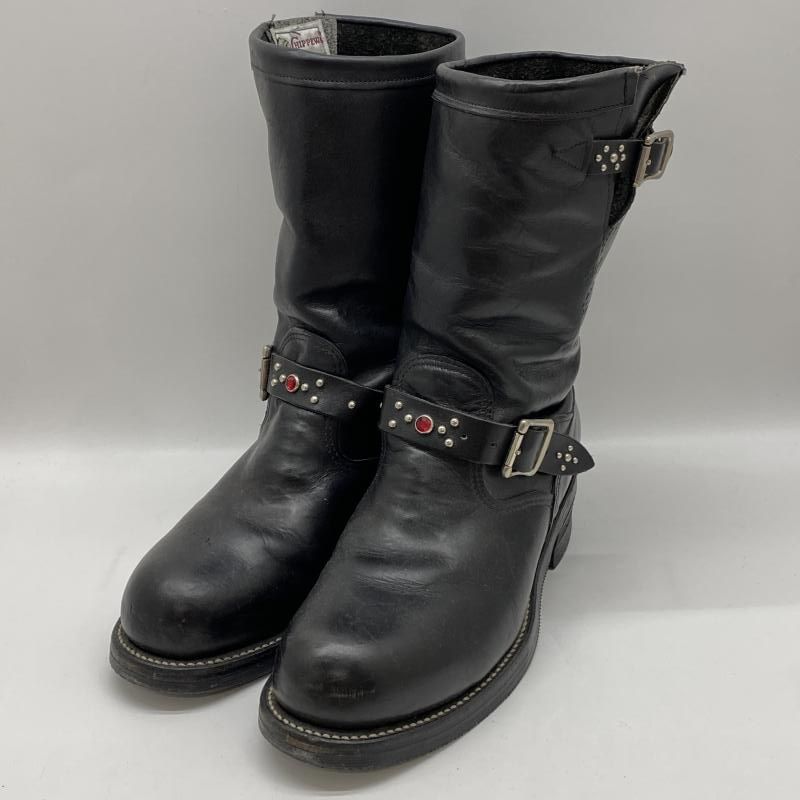 【中古】CHIPPEWA 白タグ USA製 STYLE 27863 エンジニアブーツ ブラック 8.5E チペワ[24]