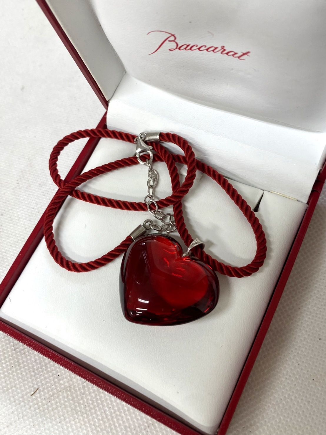 極美品 Baccarat バカラ クリスタル ハート ネックレス ペンダント