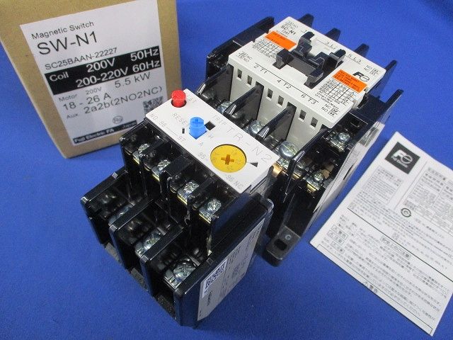 電磁開閉器 200V 5.5ｋW 18-26A 2a2b SW-N1