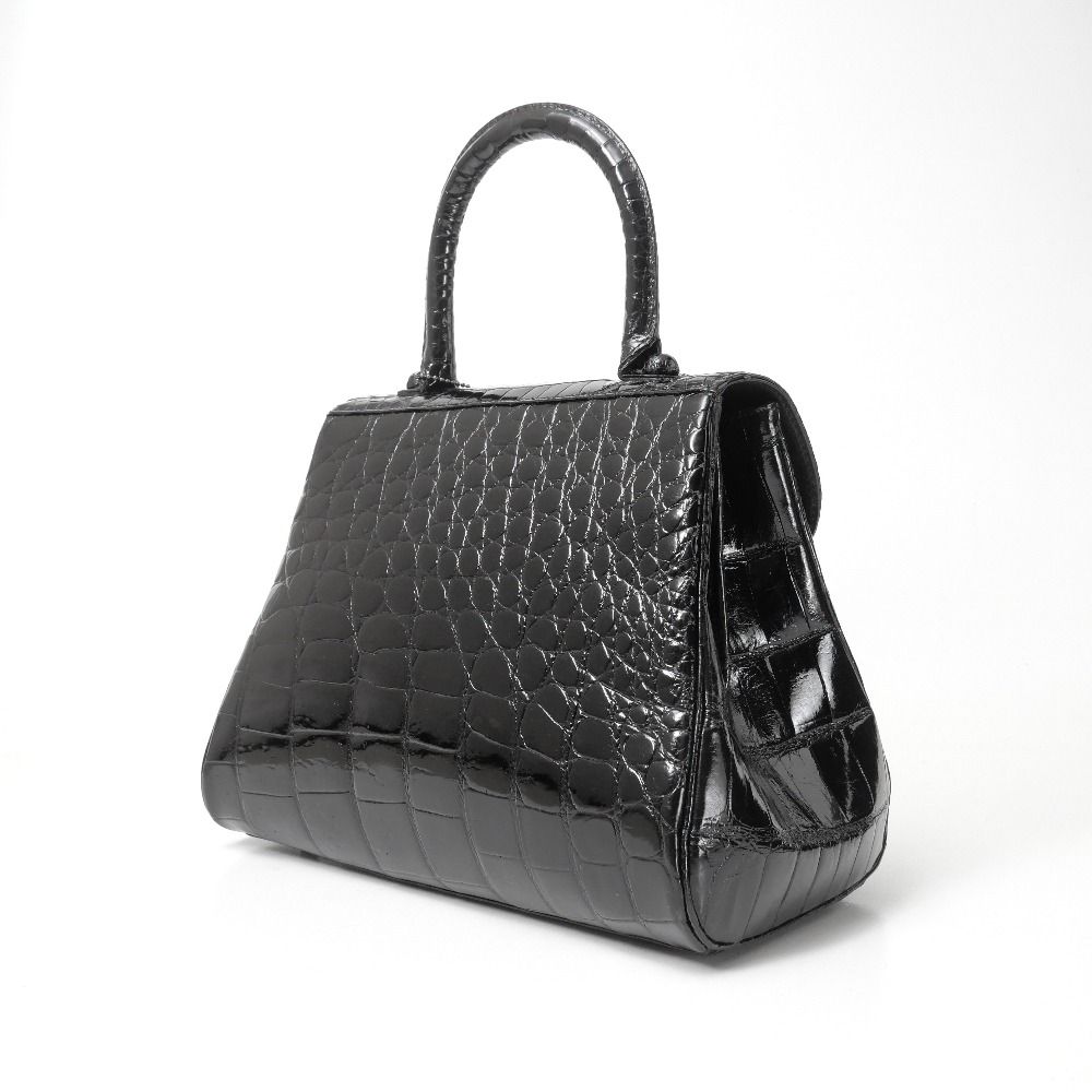 CROCODILE クロコダイル ハンドバッグ JRA認定 シャイニングクロコ クロコダイルレザー 本ワニ革 ブランド古着【中古】20260605/RA9548