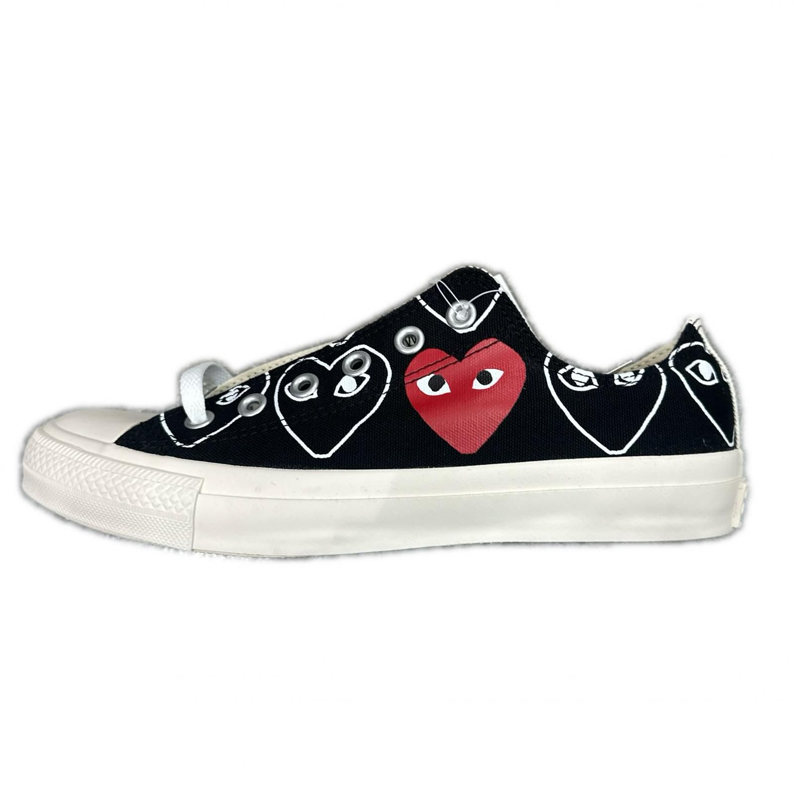 未使用 PLAY COMME des GARCONS × CONVERSE Chuck Taylor Low チャックテイラー ローカットスニーカー プレイコムデギャルソン × コンバース AZ-K118-001 ブラック 27cm （2590M）