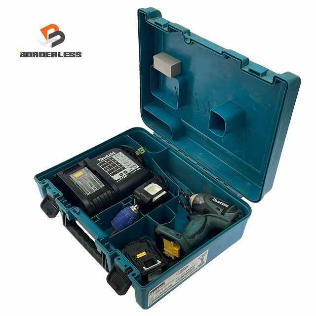 ☆中古品☆makita マキタ 14.4V 充電式インパクトドライバー TD135DSHX 青/ブルー バッテリ2個(1.2Ah) 充電器 ケース コードレス126666