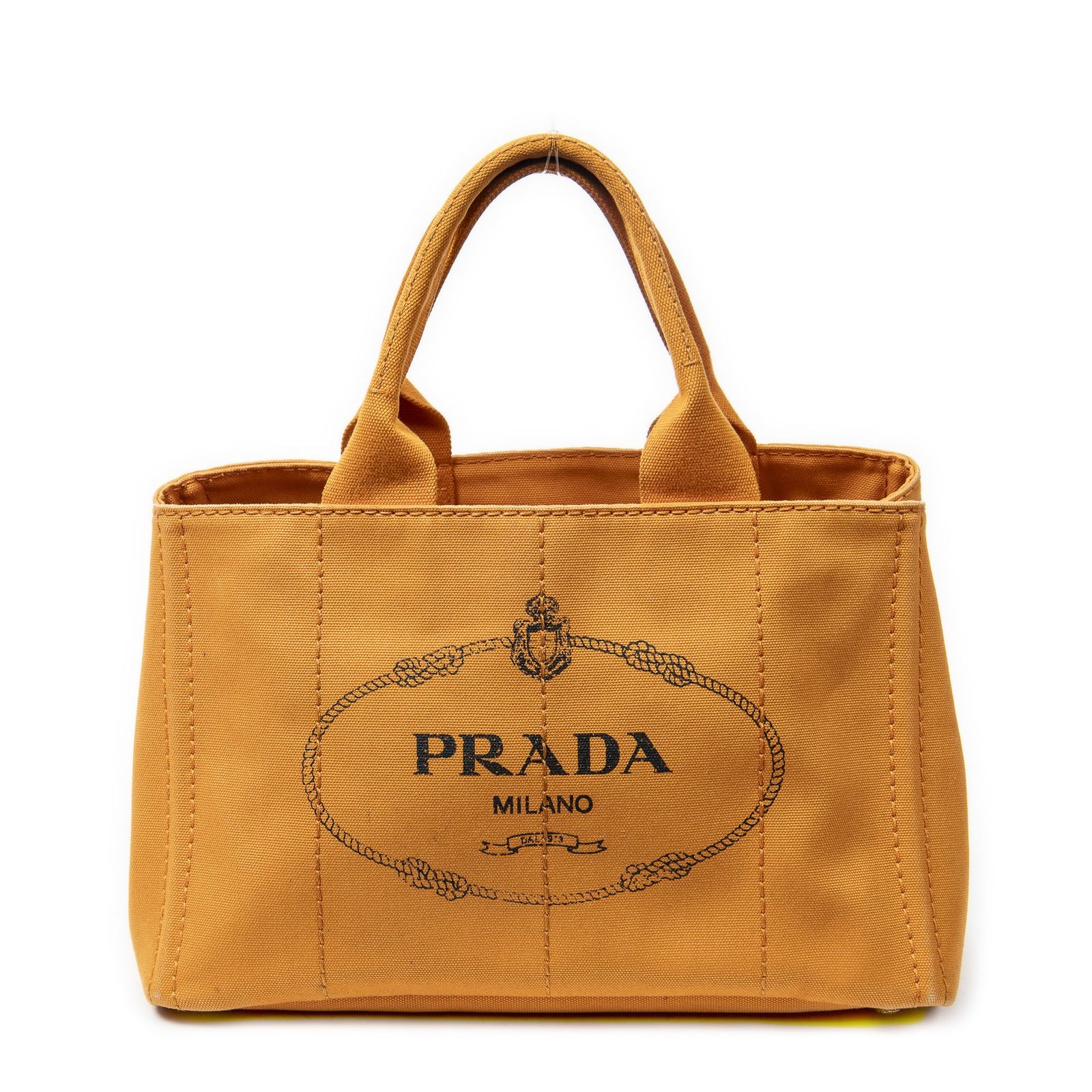 中古] PRADA プラダミディアム カナパ トートオレンジカナパキャンバス