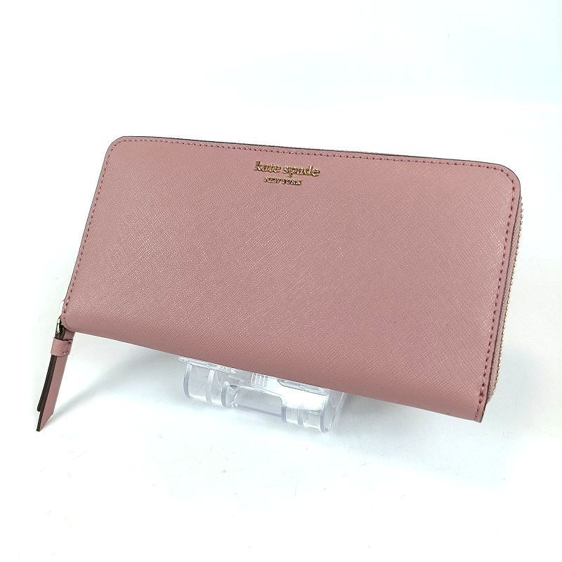 未使用 ケイトスペードニューヨーク 長財布 ラウンドファスナー ピンク系 美品 レディース kate spade new york