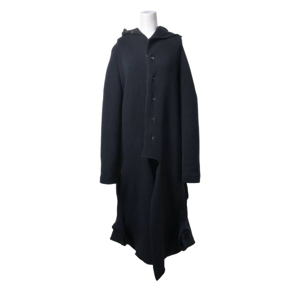 Y's 2015SS YU-T54-362 カットアウト 変形 ウールスウェット フーデット コート