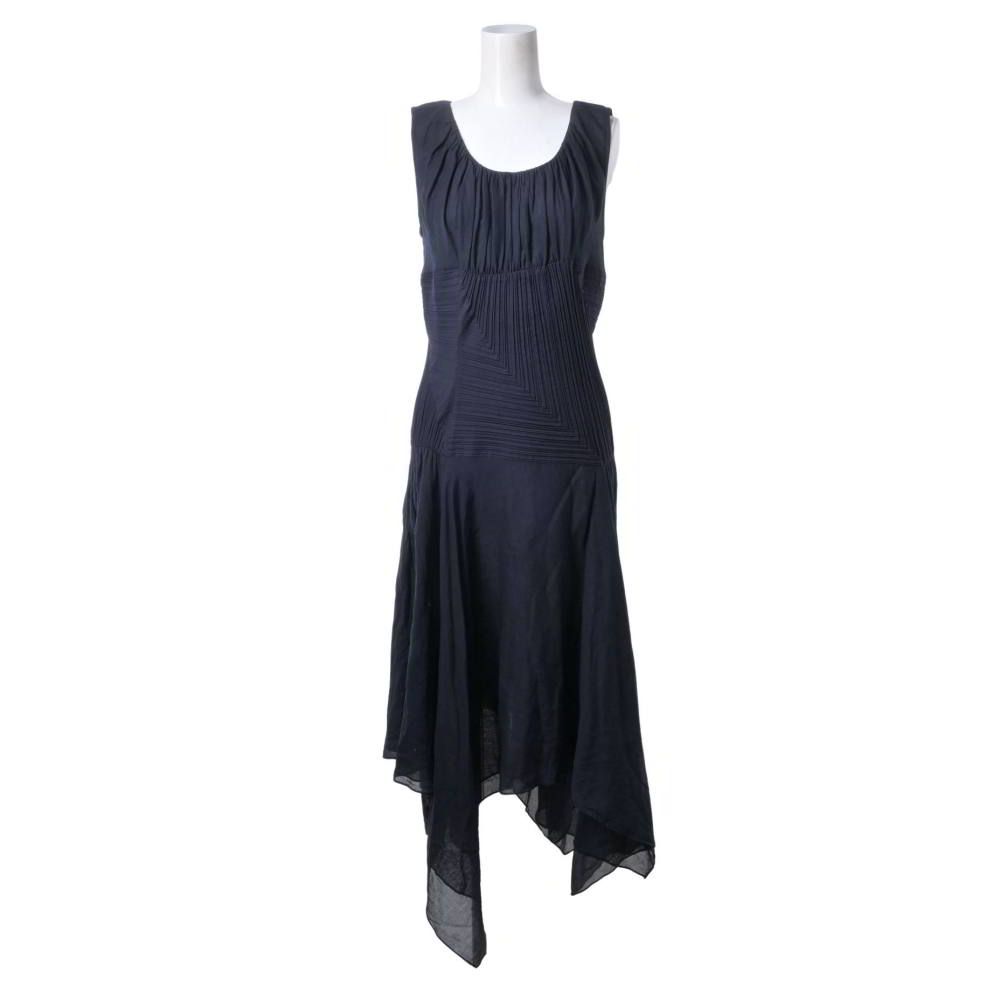 ISSEY MIYAKE ミックスプリーツ フレア ノースリーブ ワンピース