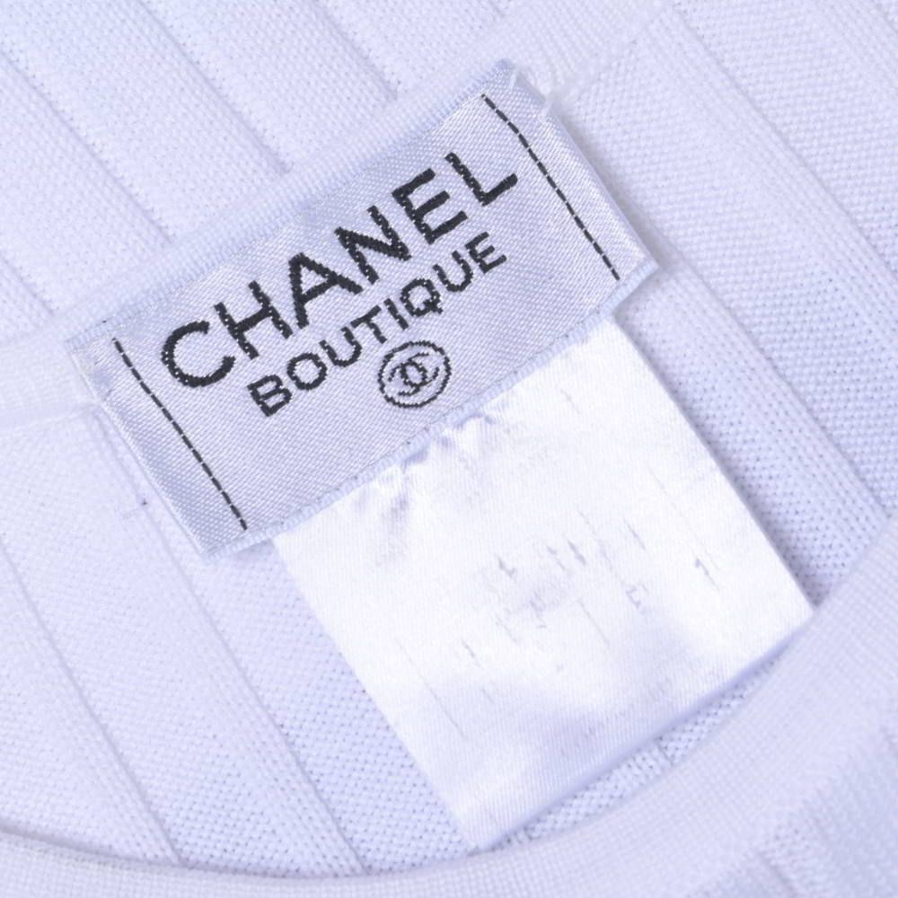 CHANEL ココマーク刺繍 ボーダー ノースリーブ リブ ニット - メルカリ