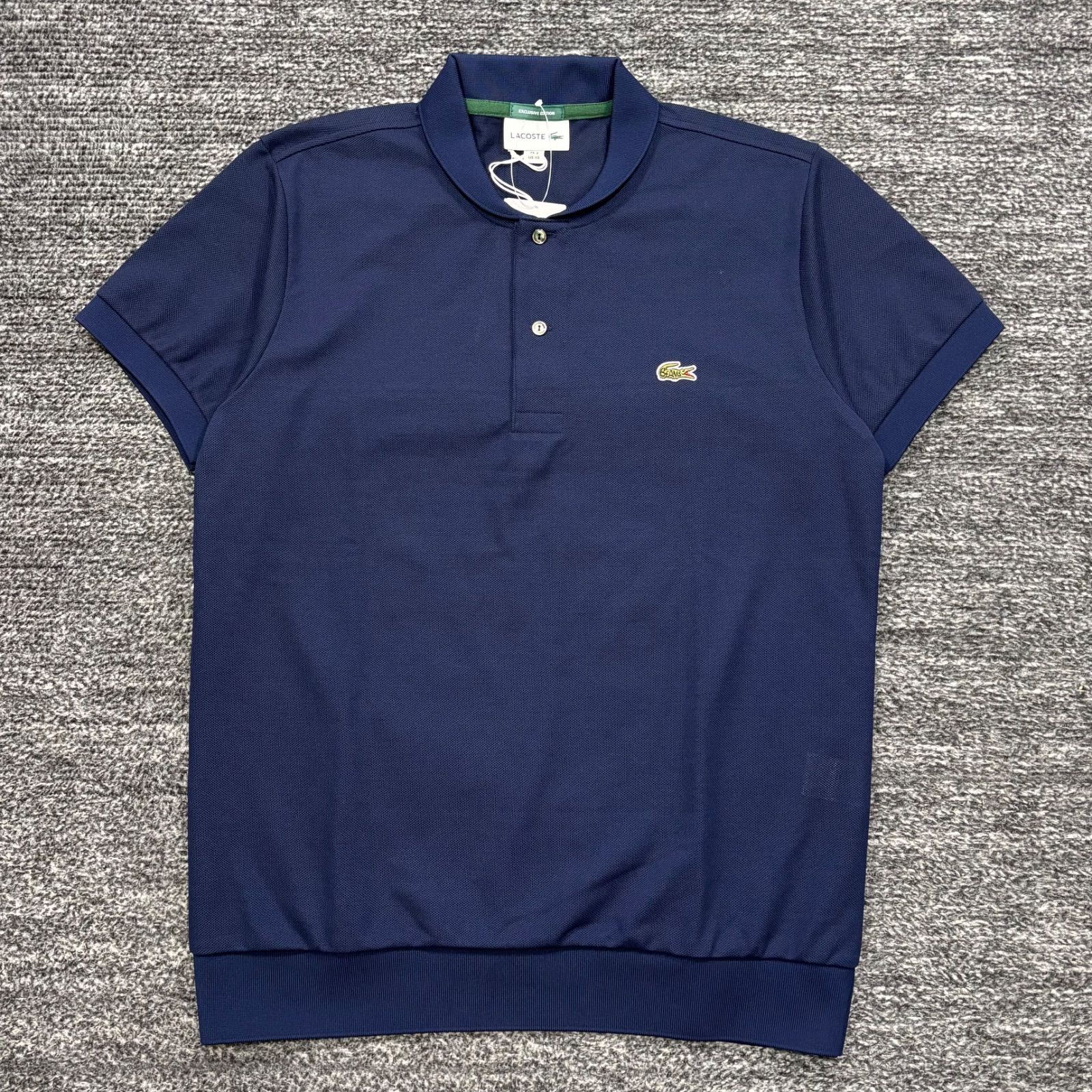 未使用品 BEAMS別注 LACOSTE ショールカラー ポロシャツ ネイビー S ビームス ラコステ