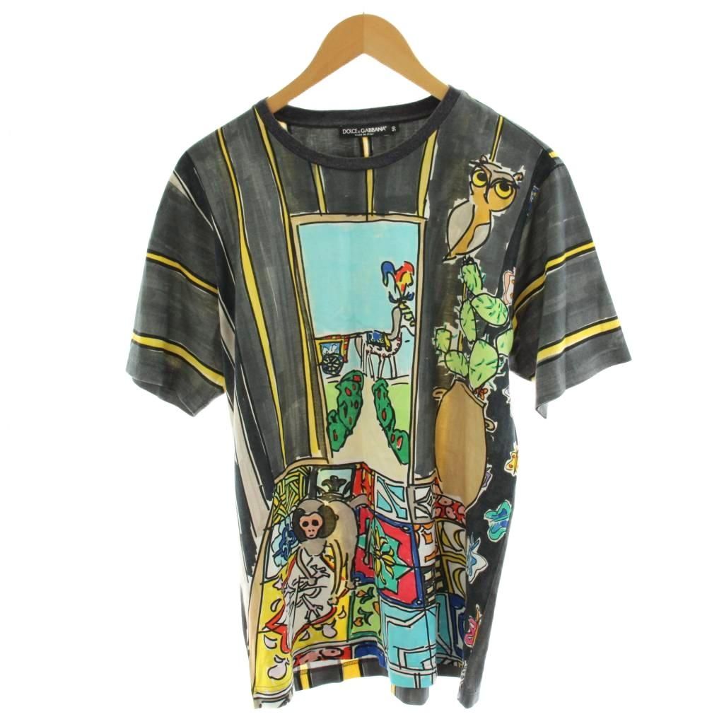 ドルチェ&ガッバーナ ドルガバ DOLCE&GABBANA Tシャツ カットソー 半袖 総柄 50 グレー /AN78