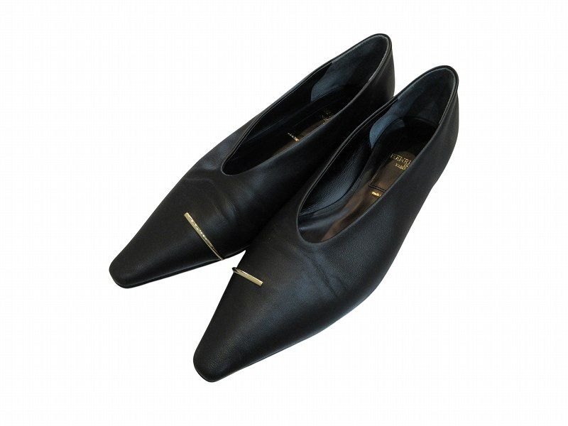 フラットパンプス HENRI EN VARGO ブラック Eileen 37.5 レディース