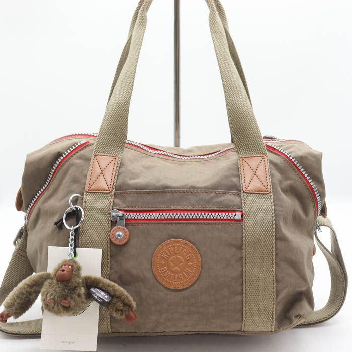 キプリング ショルダーバッグ ミニボストン 2way 未使用 鞄 カバン ブランド レディース カーキ Kipling