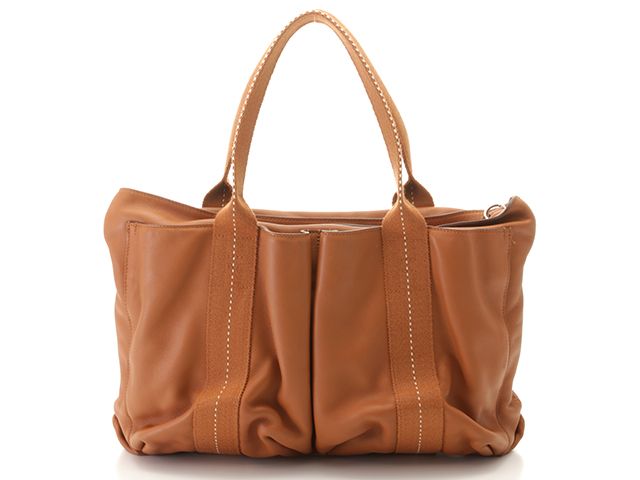 HERMES エルメス 2WAYバッグ キャラバンホリゾンタルMM ショルダーバッグ ヴォーデルマ ライトブラウン系 □N刻印　2010年製造刻印【中古】【473】