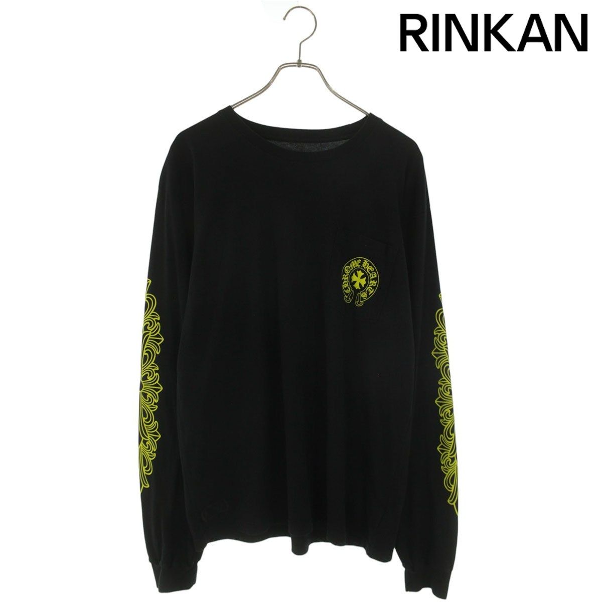 クロムハーツ CH L/S /1 袖フローラルバック英字プリント長袖カットソー メンズ L