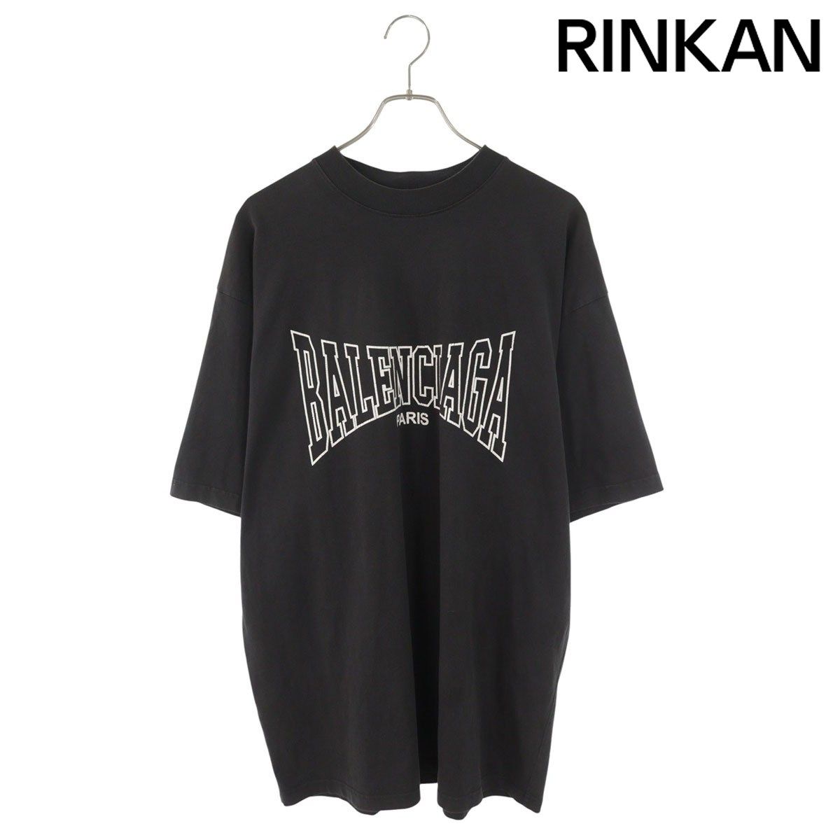 バレンシアガ 739784 TRVH5 ダメージ加工オーバーサイズTシャツ メンズ M