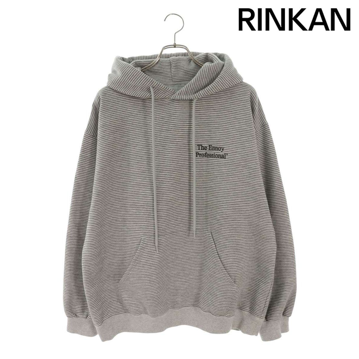 エンノイ 25AW AW25BRENCT02NTL ボーダープルオーバーパーカー メンズ L