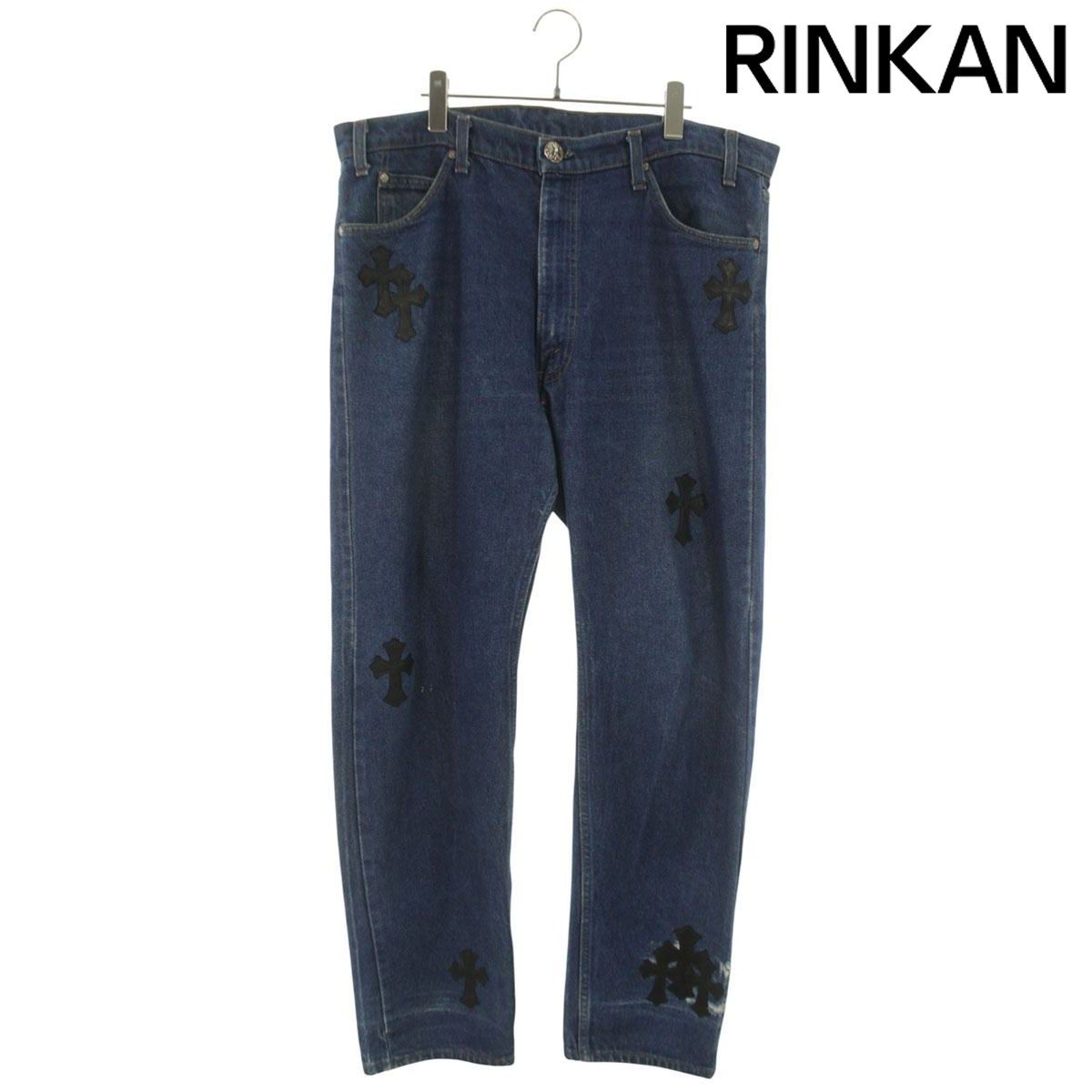 クロムハーツ U VNTG JEAN BL/ORNG TAB クロスパッチ付きウォッシュド505デニムパンツ メンズ 38インチ