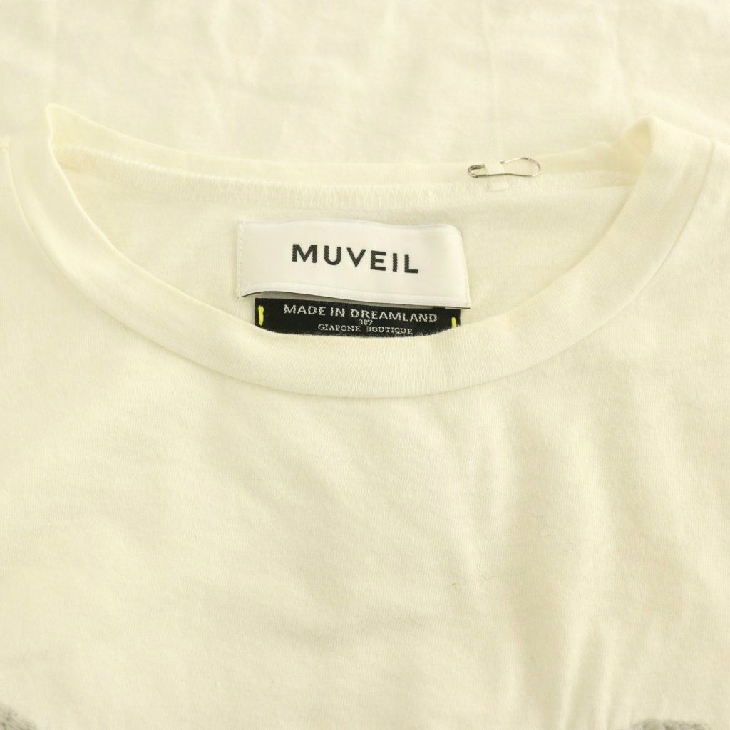 ミュベール muveil ネコ Tシャツ カットソー 半袖 コットン 36 白 /NR