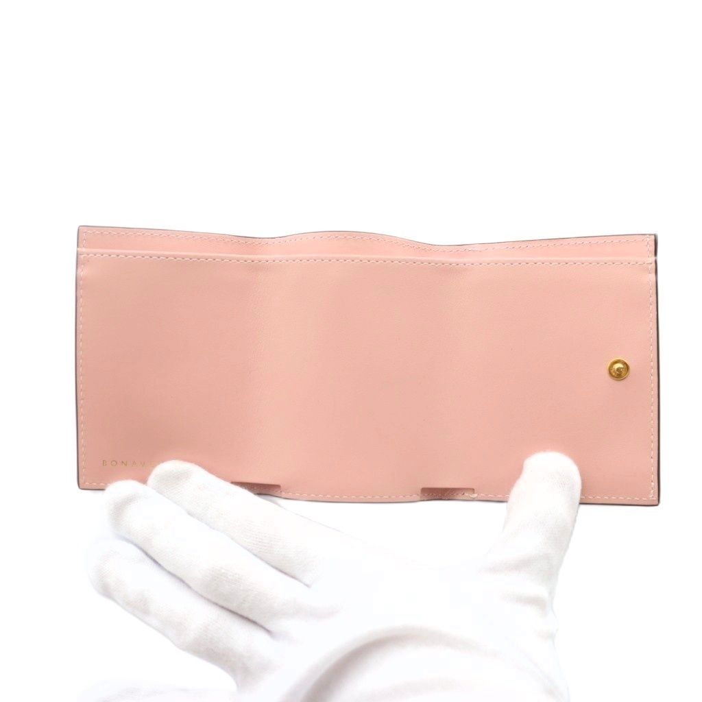 BONAVENTURA 三つ折り財布 ピンク レザー スモールウォレット 財布