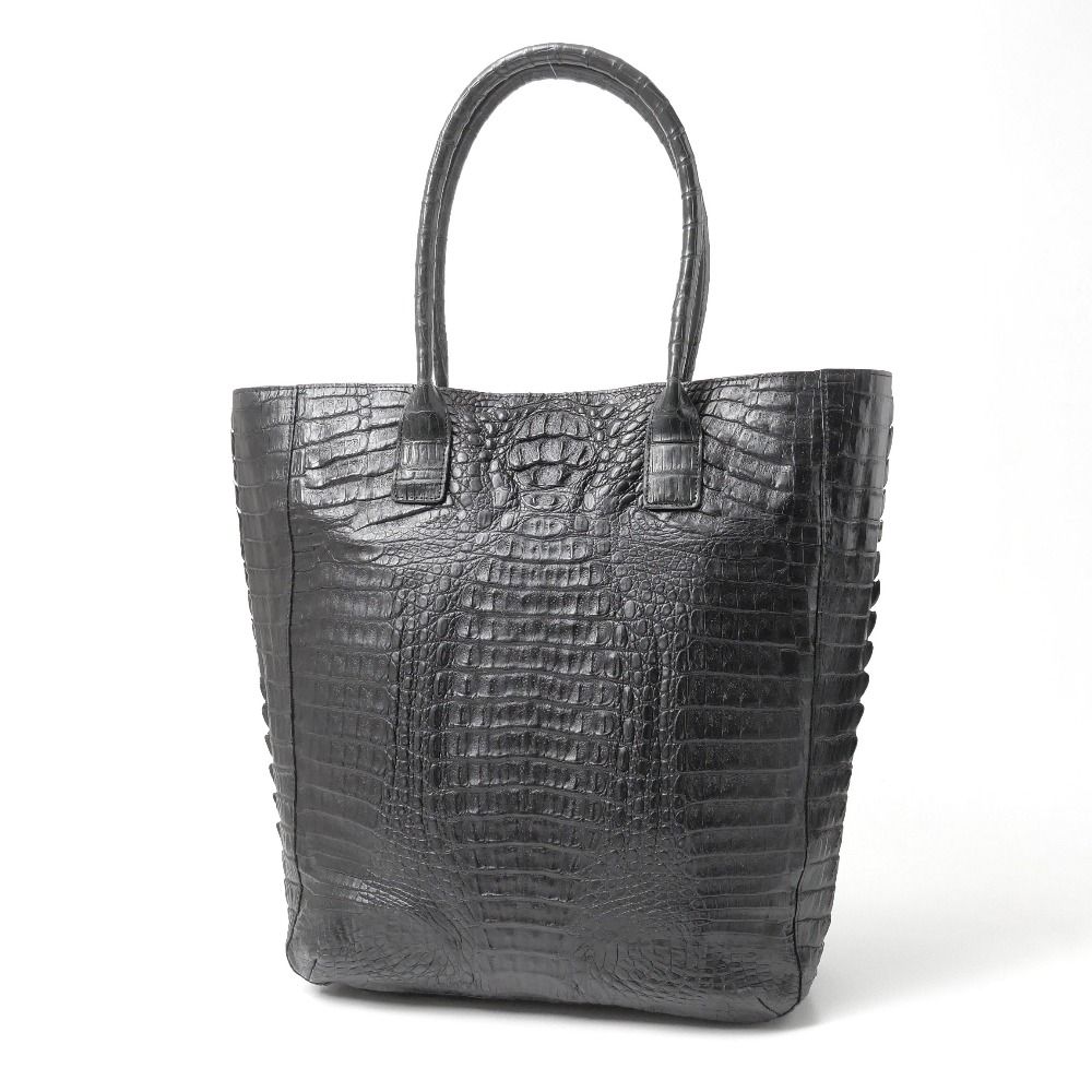 DEAL DESIGN クロコレザー　トートバッグ　ハンドバッグ　本革　中古美品 □美品□CROCODILE クロコダイル トートバッグ マットクロコ