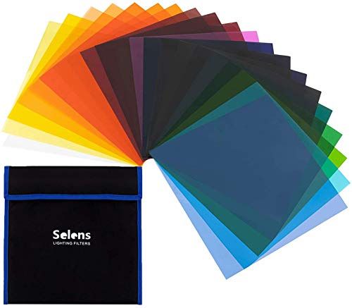 【新品】Selens カラーフィルター 25cmx25cm 照明用 ジェルカラーフィルター 半透明 色補正 20色セット 写真撮影 ストロボ フラッシュ LEDライト ヘッドライトなど対応 スタジオ撮影 ee06f568