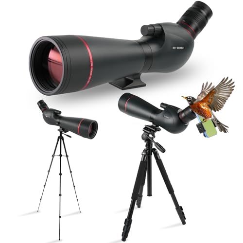 ☆新品☆フィールドスコープ 天体観測 IPX7 防水 20-60倍率 80ｍｍ内径対物レンズ お月見 天文観測 単眼鏡 高倍率 地上望遠鏡 FMCレンズ BAK4プリズム 天体趣味 初心者対応 野鳥観察 アーチェリー 狩猟 バードウォッチング 09d28ea2
