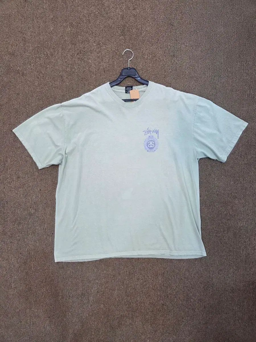 STUSSY インターナショナル ダブル リング 月桂樹ロゴ 半袖 カーキ