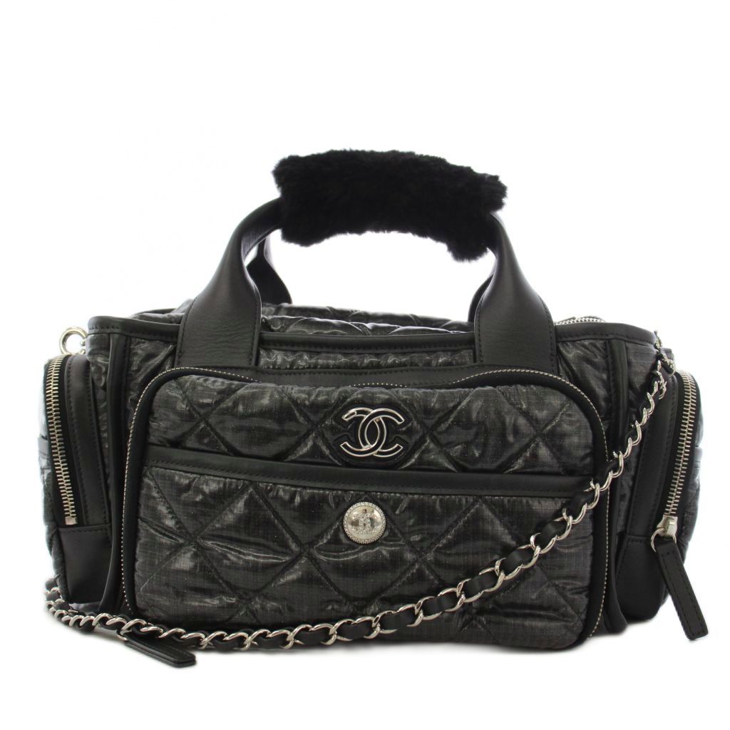 シャネル CHANEL 24SS ボーリングバッグ ボストンバッグ ショルダーバッグ 2WAY ココマーク 黒 AS4364 /KH ■OH