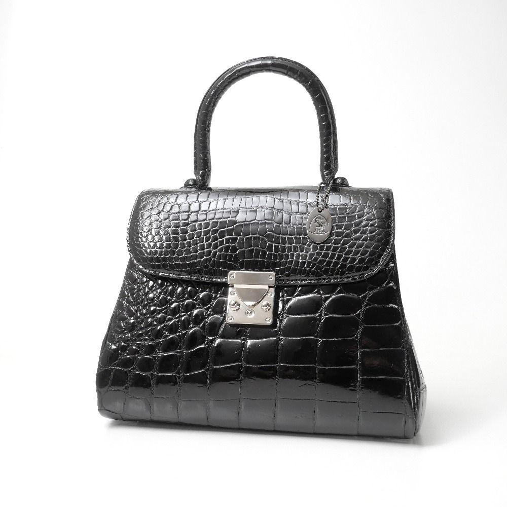 CROCODILE クロコダイル ハンドバッグ JRA認定 シャイニングクロコ