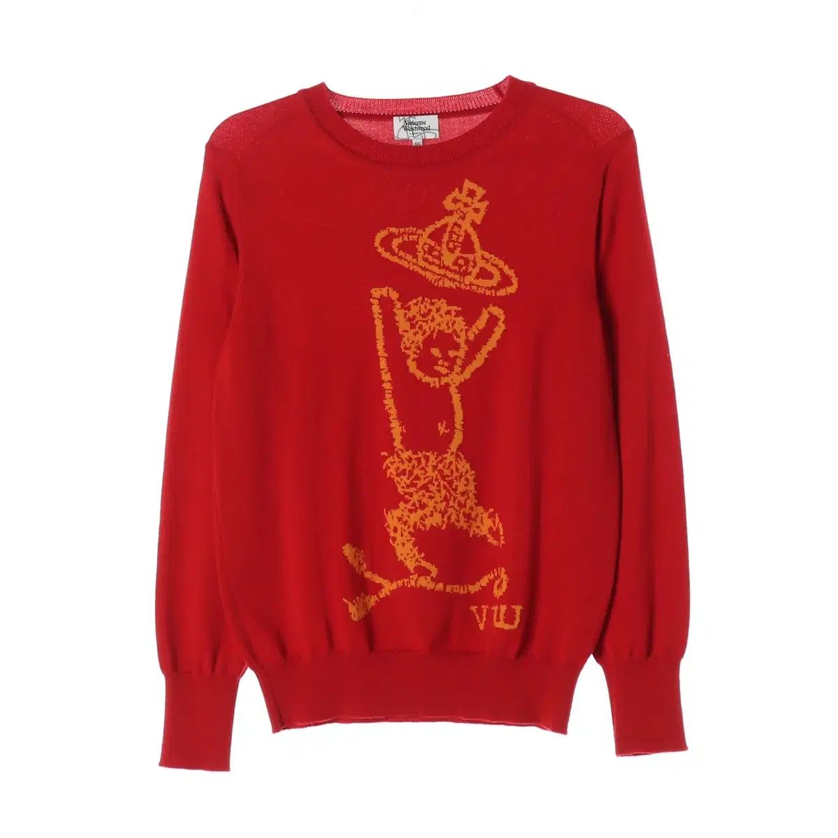 Vivienne Westwood ヴィヴィアン・ウエストウッド 天使 OF ロゴ ウール100% ニット セーター レッド