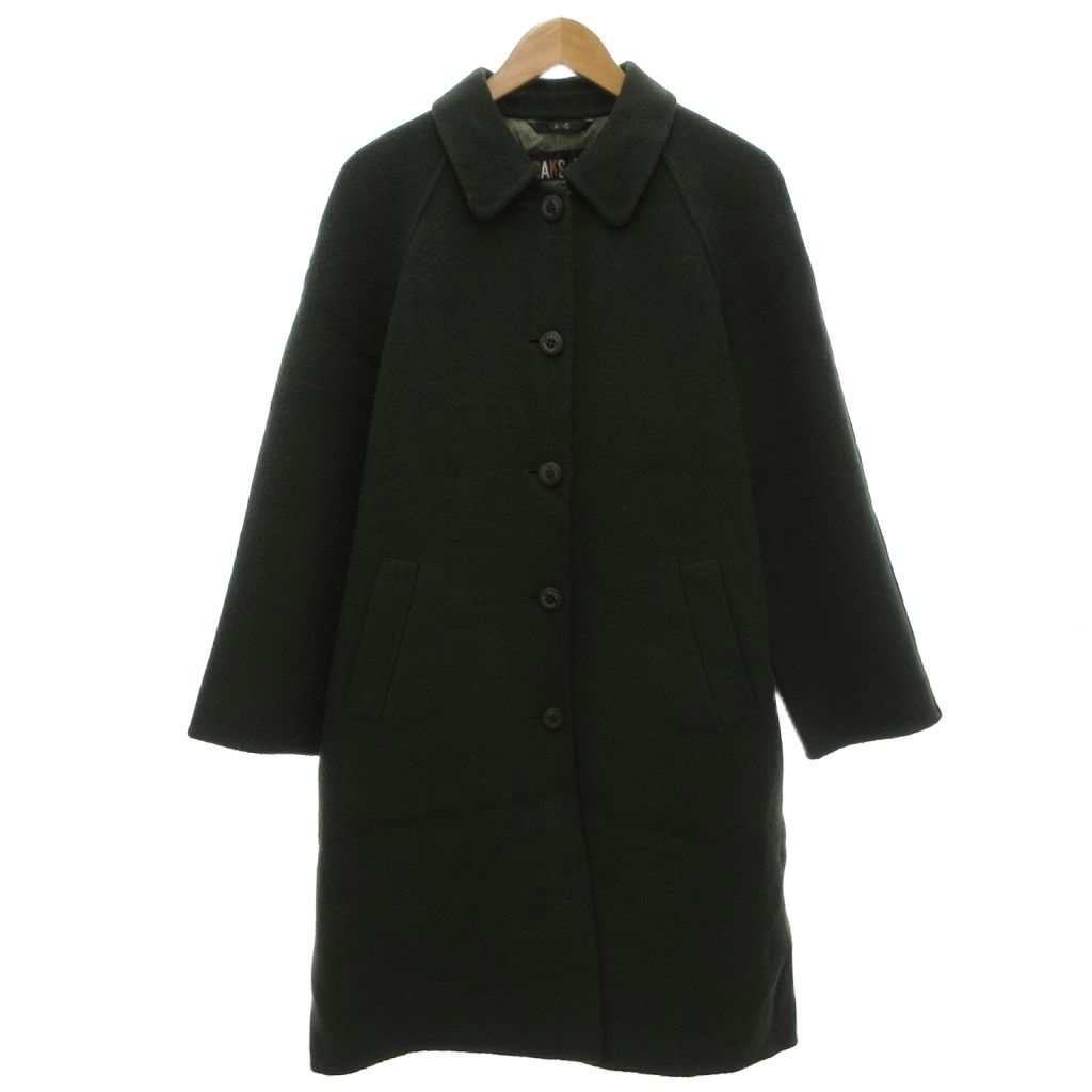 ダックス DAKS ヴィンテージ 美品 ステンカラーコート 9AR ラグランスリーブ オーバーサイズ ポケット付き チェック柄 緑 グリーン マルチカラー /KB ■ECG005