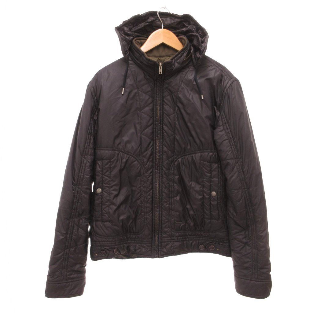 ディーゼル DIESEL 中綿ジャケット ブルゾン リップストップ フード XL 紺 ネイビー /JS ■ECG005