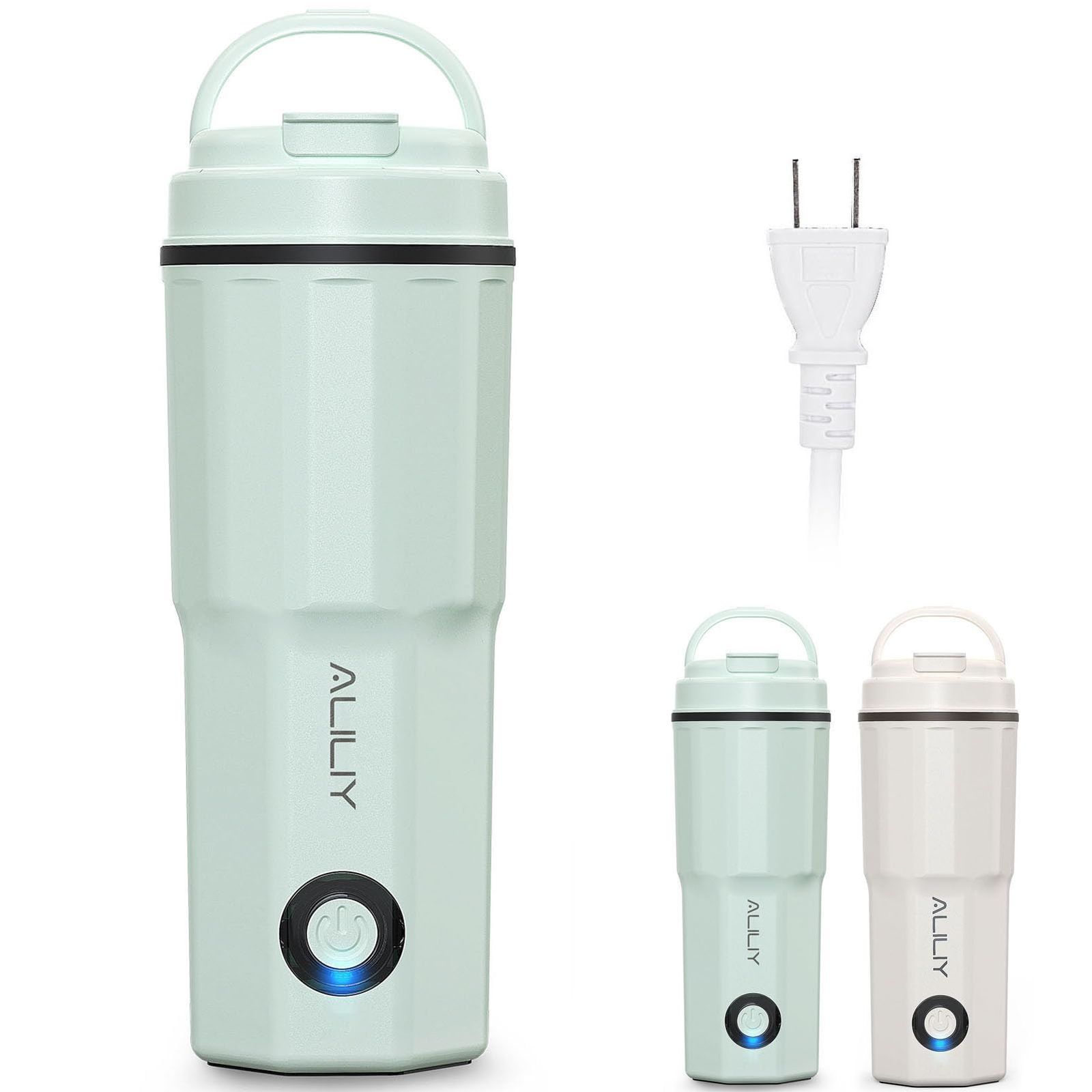 Aliliy 電気ケトル ポータブル トラベルケトル 小型 380ML 100V 300W 低消費電力 持ち運びケトル 湯沸かし 一人暮らし 電気ポット トラベル 湯沸かし器 水筒 急速沸かし 空焚き防止 漏れない お湯ポット ステンレス 二 878b9fc7