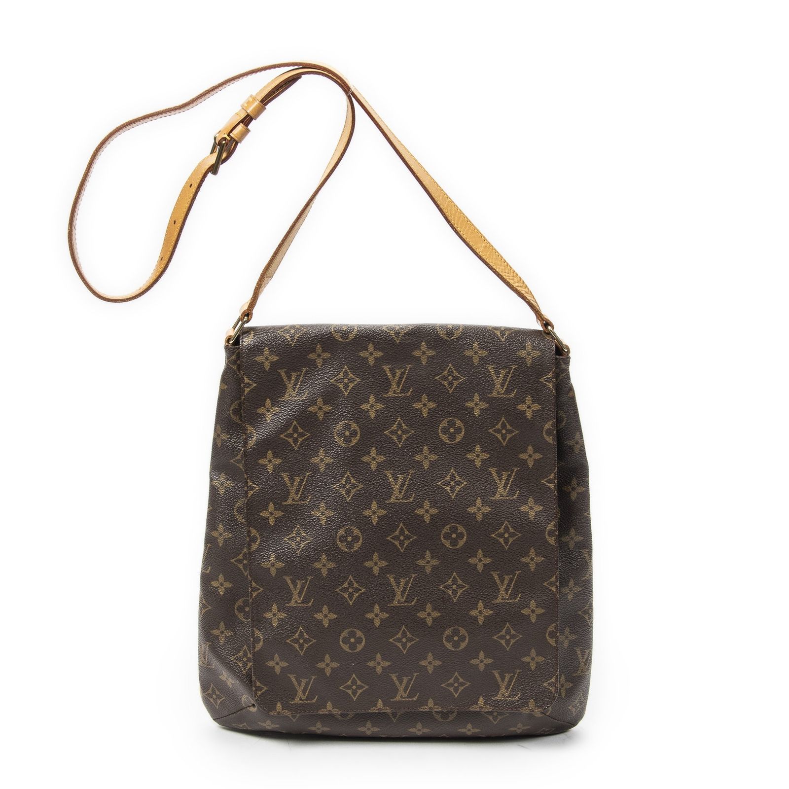 [中古] LOUIS VUITTON ルイヴィトンミュゼット茶色モノグラムキャンバスAB