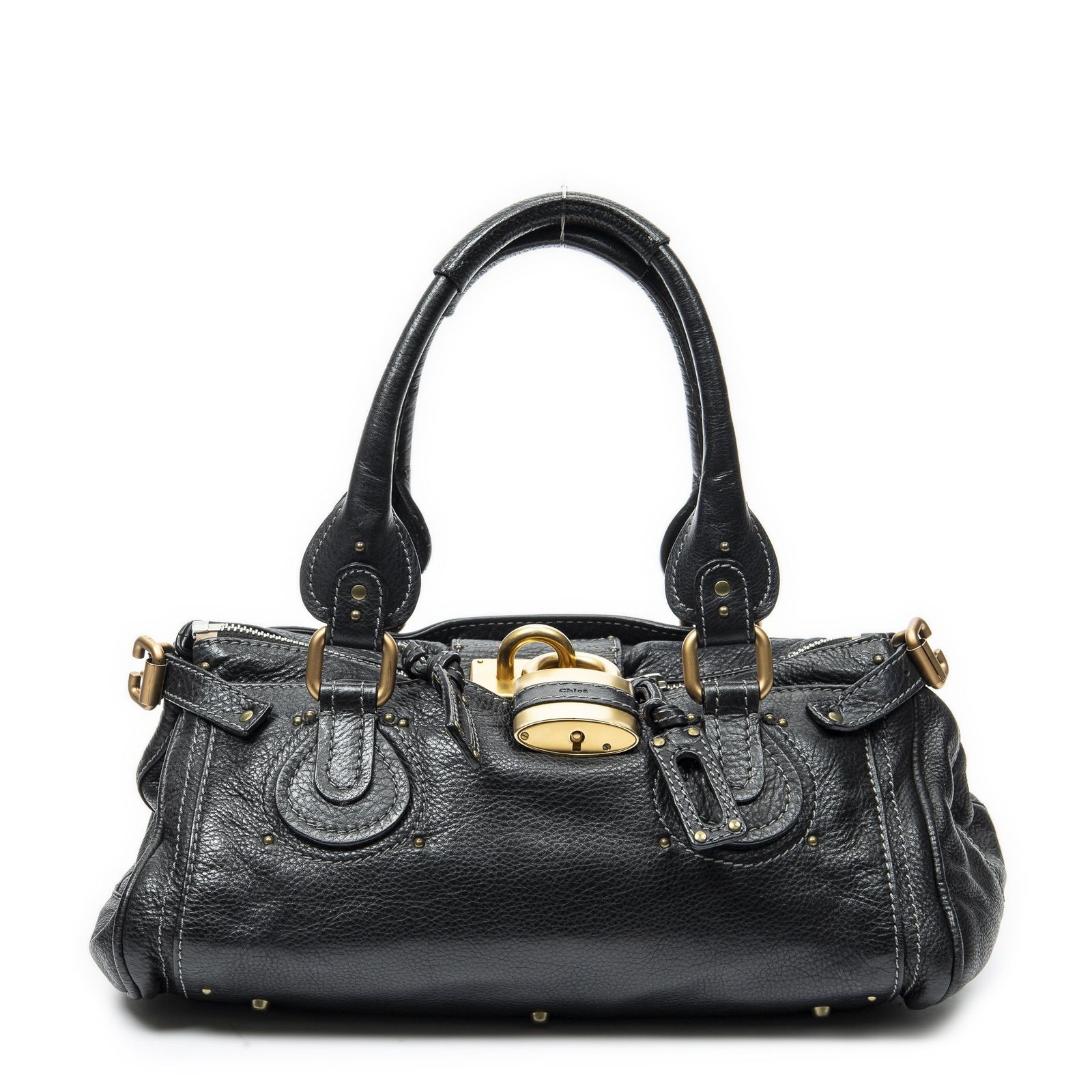 [中古] CHLOE クロエパディントン黒グレインカーフスキンレザーA