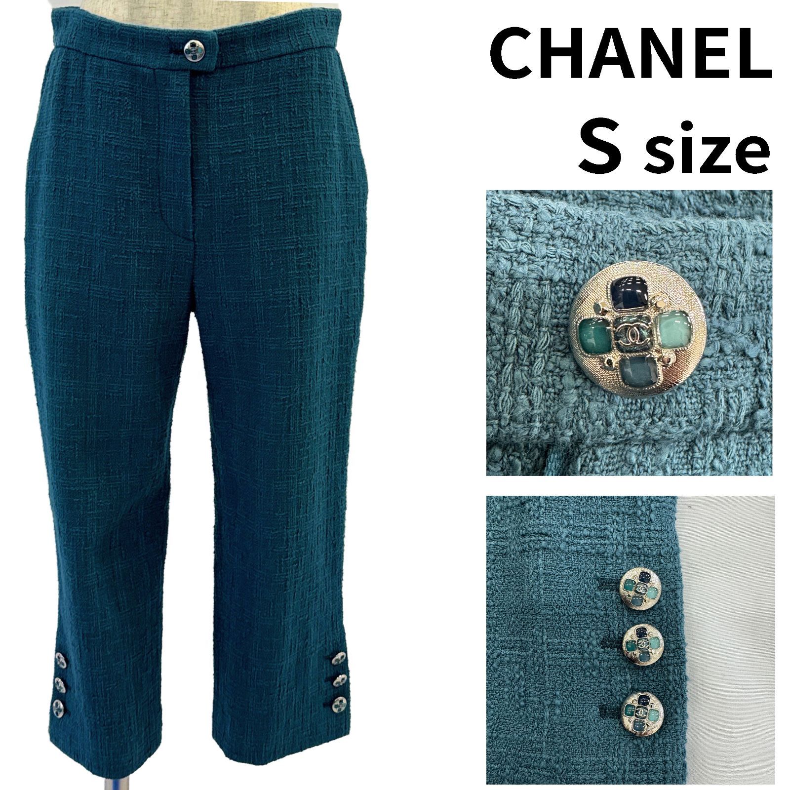 CHANEL ココボタン クロップドパンツ 7部丈 36サイズ ウエスト70cm