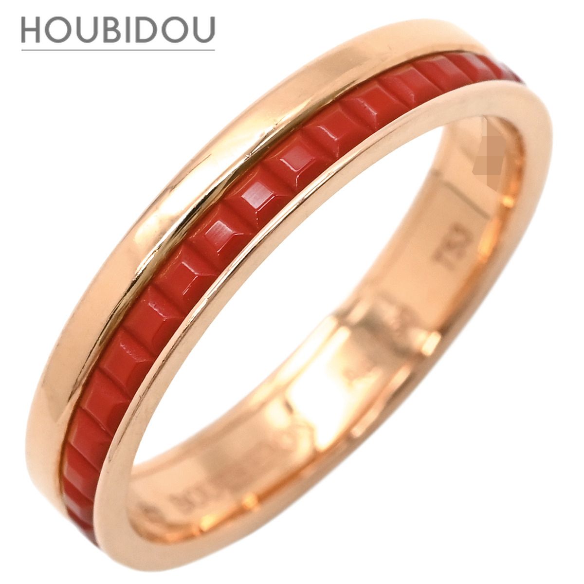 ブシュロン BOUCHERON リング 指輪 キャトル レッド ハーフ レッド×ピンクゴールド #T53(JP13) 赤 Au750 18K PG 12.5号 JAL0026453 【箱】【中古】