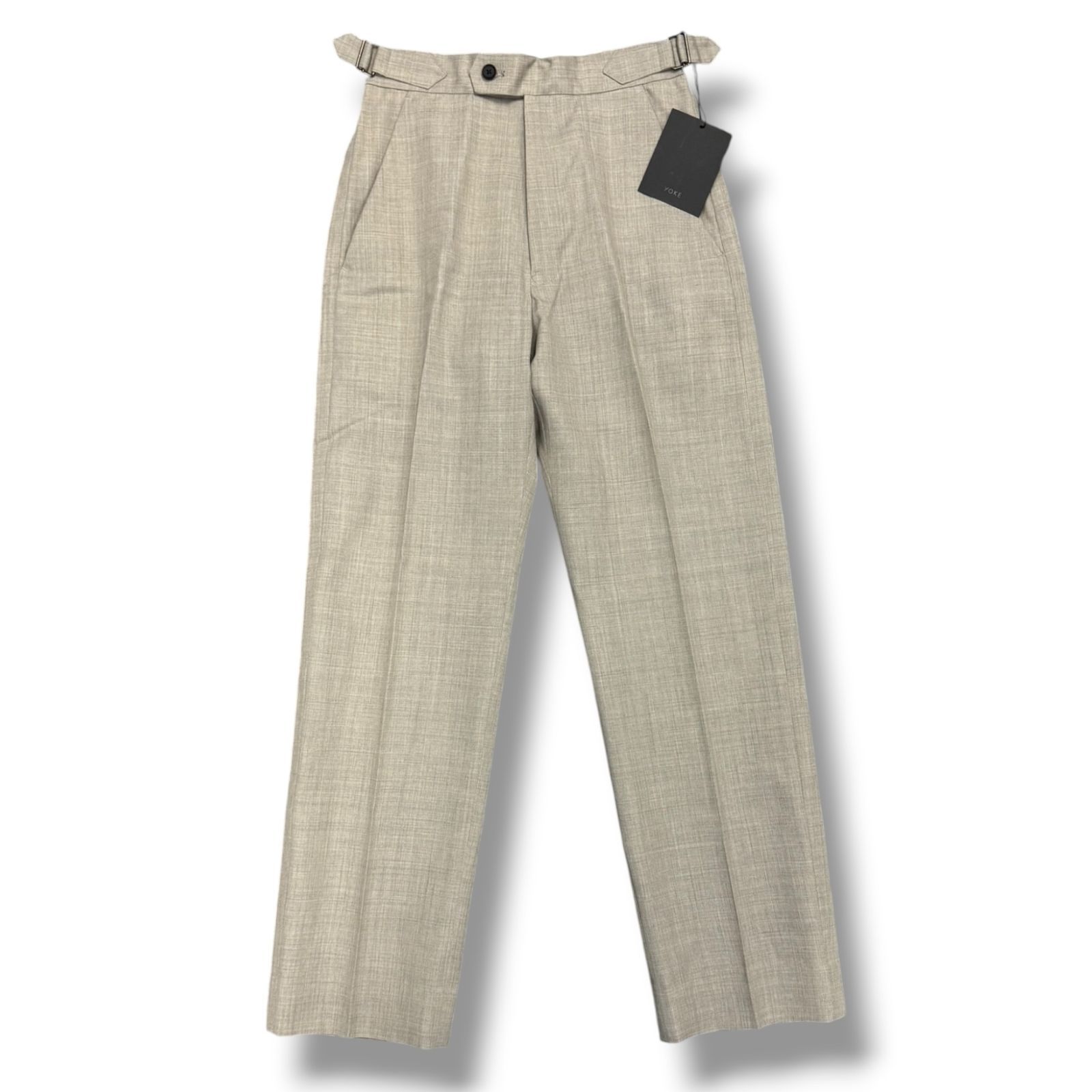 参考上代38,500円 未使用品 YOKE 24AW STRAIGHT FIT TROUSERS ストレートフィットトラウザーパンツ スラックス ヨーク YK24FW0743P ベージュ 1 1816A1
