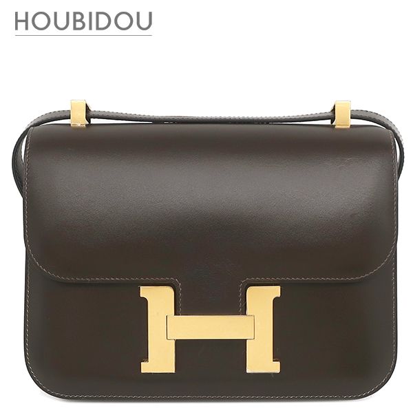 エルメス HERMES ショルダーバッグ コンスタンス 24 ミロワール ボックスカーフ ショコラ ゴールド金具 茶 2024年製 W 【箱】【中古】