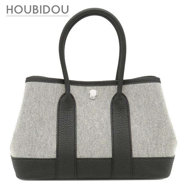 エルメス HERMES ハンドバッグ ネオ ガーデン23 トワルアッシュ ネゴンダ ブラック×エクリュ シルバー金具 新品 未使用 2026年製 G 【箱】【中古】