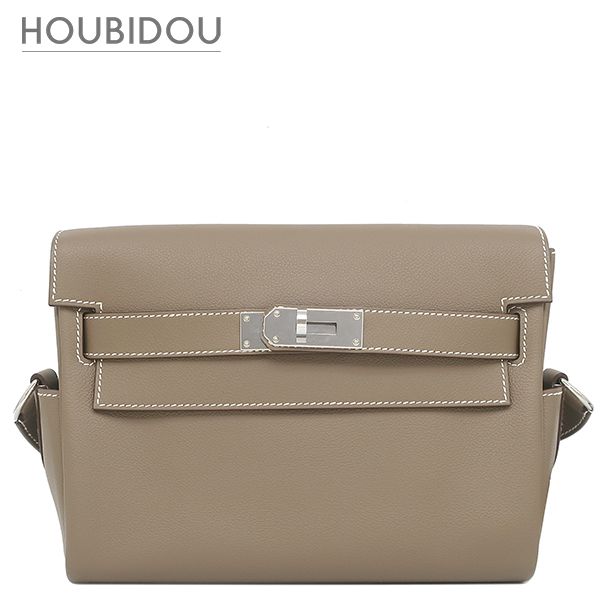 エルメス HERMES ショルダーバッグ メッセンジャー ケリー PM エバーカラー エトゥープ シルバー金具 グレージュ 2024年製 W 【箱】【中古】