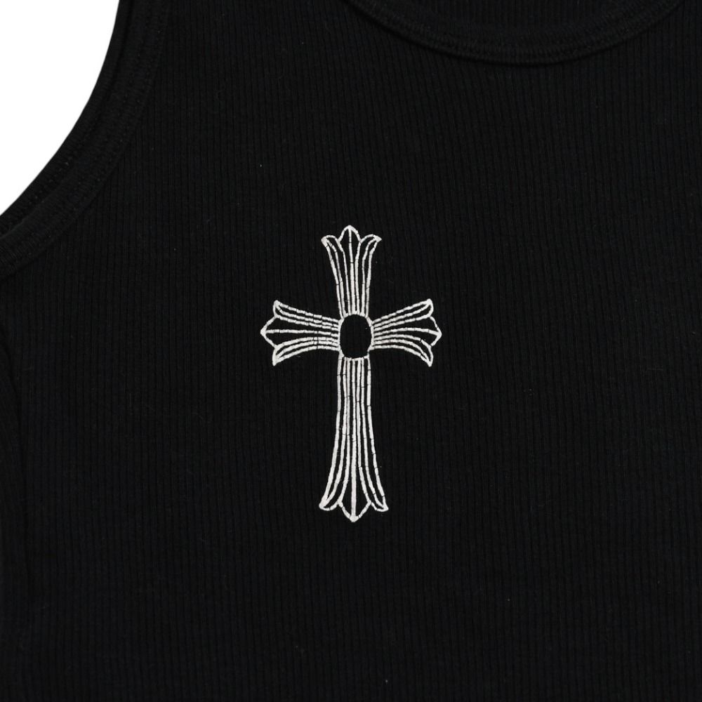 CHROME HEARTS クロムハーツ リブタンクトップ CHクロス スクロール