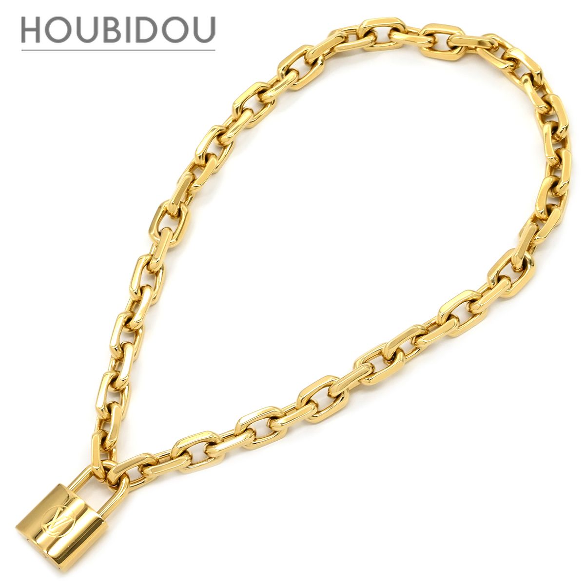 ルイヴィトン LOUIS VUITTON ネックレス コリエ・LVエッジ カデナ GP ゴールド チェーン パドロックモチーフ MP2993 【箱】【中古】
