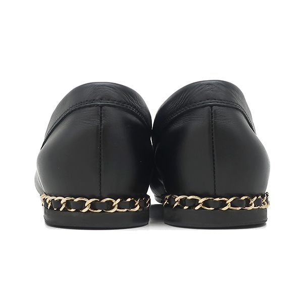 シャネル CHANEL ローファー ココマーク チェーン ローファー レザー